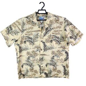 Mens Hawaiian RJC Shirt Short Sleeve Button Up 100% Cotton Palm Tree & Island XL
